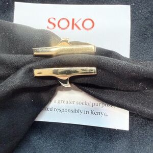 SOKO Double Bar Ring 24k NWT
